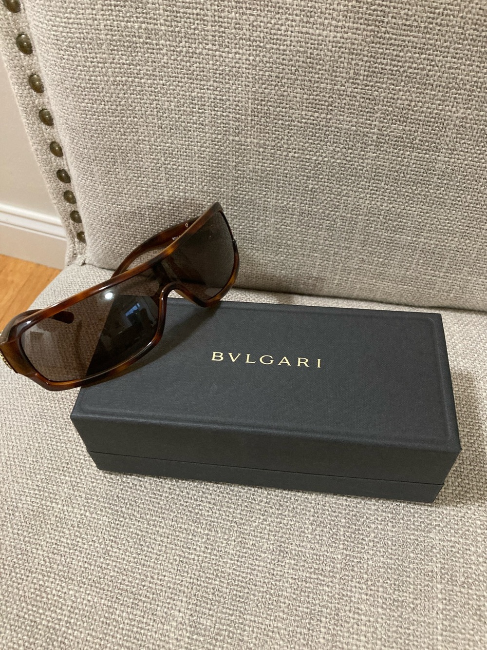 Bulgari Tortoiseshell Frame Sunglasses with Brown Lenses